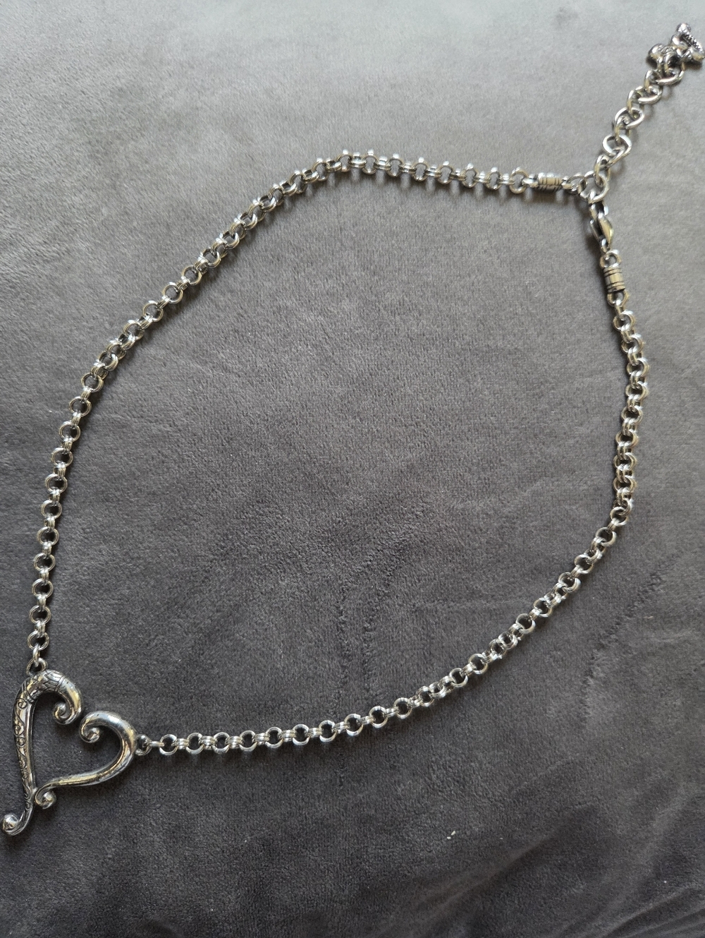 RARE Vintage Brighton Sterling Silver Art Heart Necklace - Tested